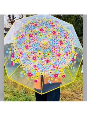 Marc Jacobs Daisy Parfums Takashi Murakami Umbrella Floral Clear Yellow New